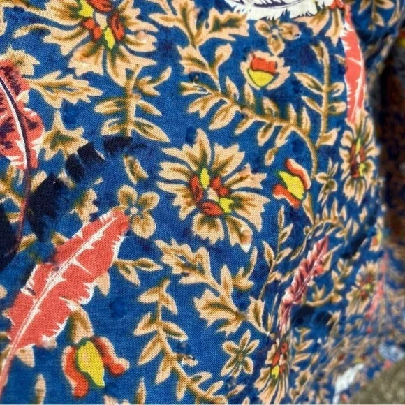 Knox Rose Pleated Midi Sundress in Blue and Orange - Picture 15 of 16